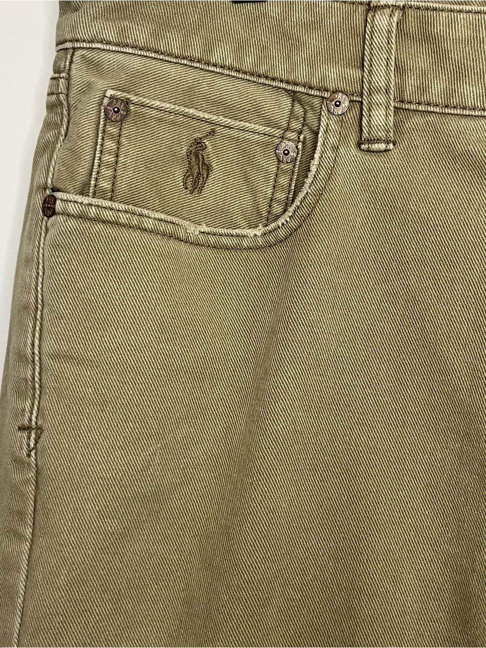 Polo Ralph Lauren 650 Straight Olive Khaki 5-Pocket Pants Men’s 34x32 Cotton - Picture 4 of 11